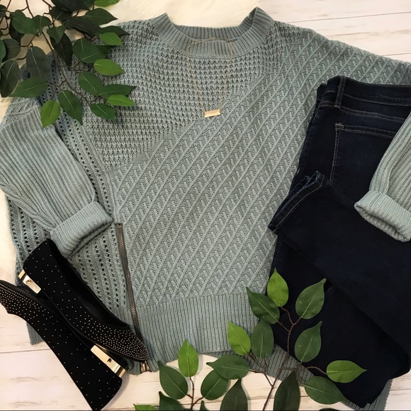 Oversized blue zipper sweater - Picture 4 of 4